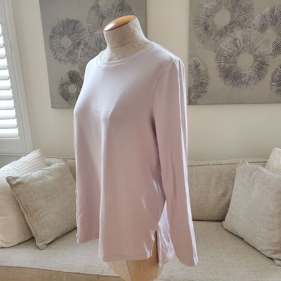 ✨ EILEEN FISHER ✨ Cotton Long Sleeve Pocket Top - [Large, Mauve] - Picture 6 of 14